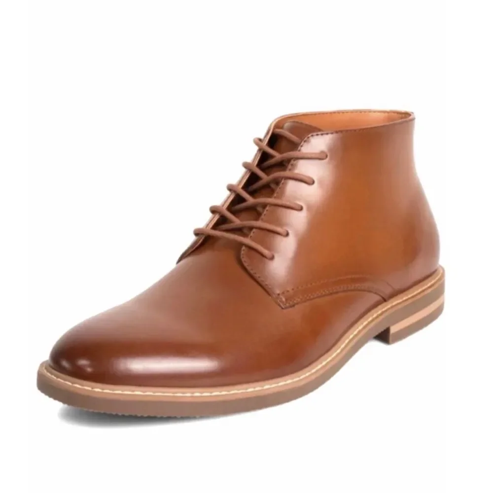 KENNETH COLE REACTION Mens Parker Brown Leather Chukka Boot Lace Up‎ Size 9 New