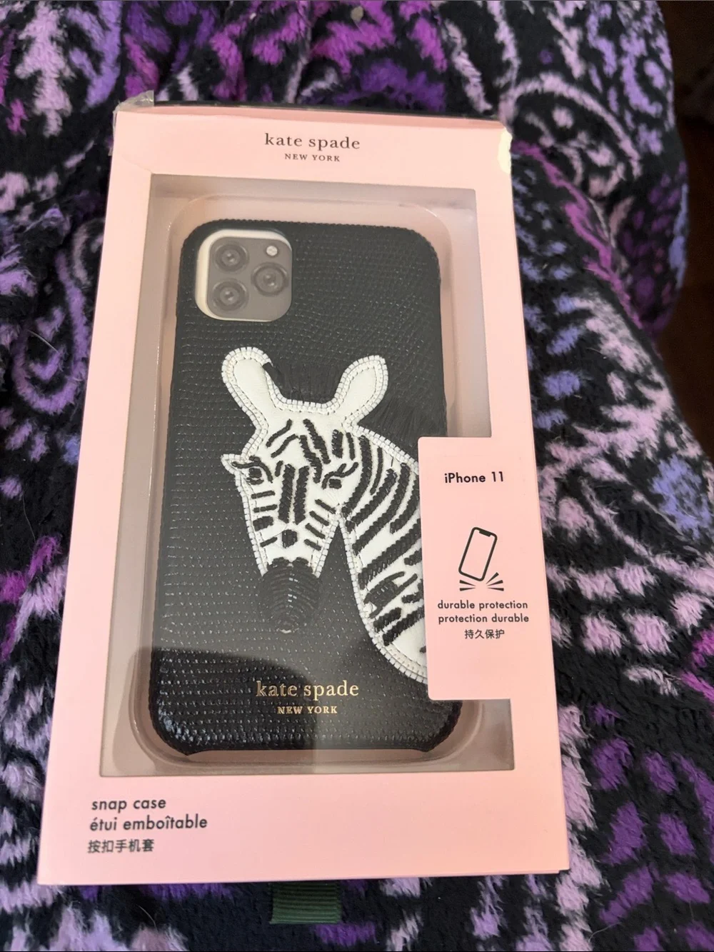 kate spade Black & White Zebra iPhone 11 Snap Case