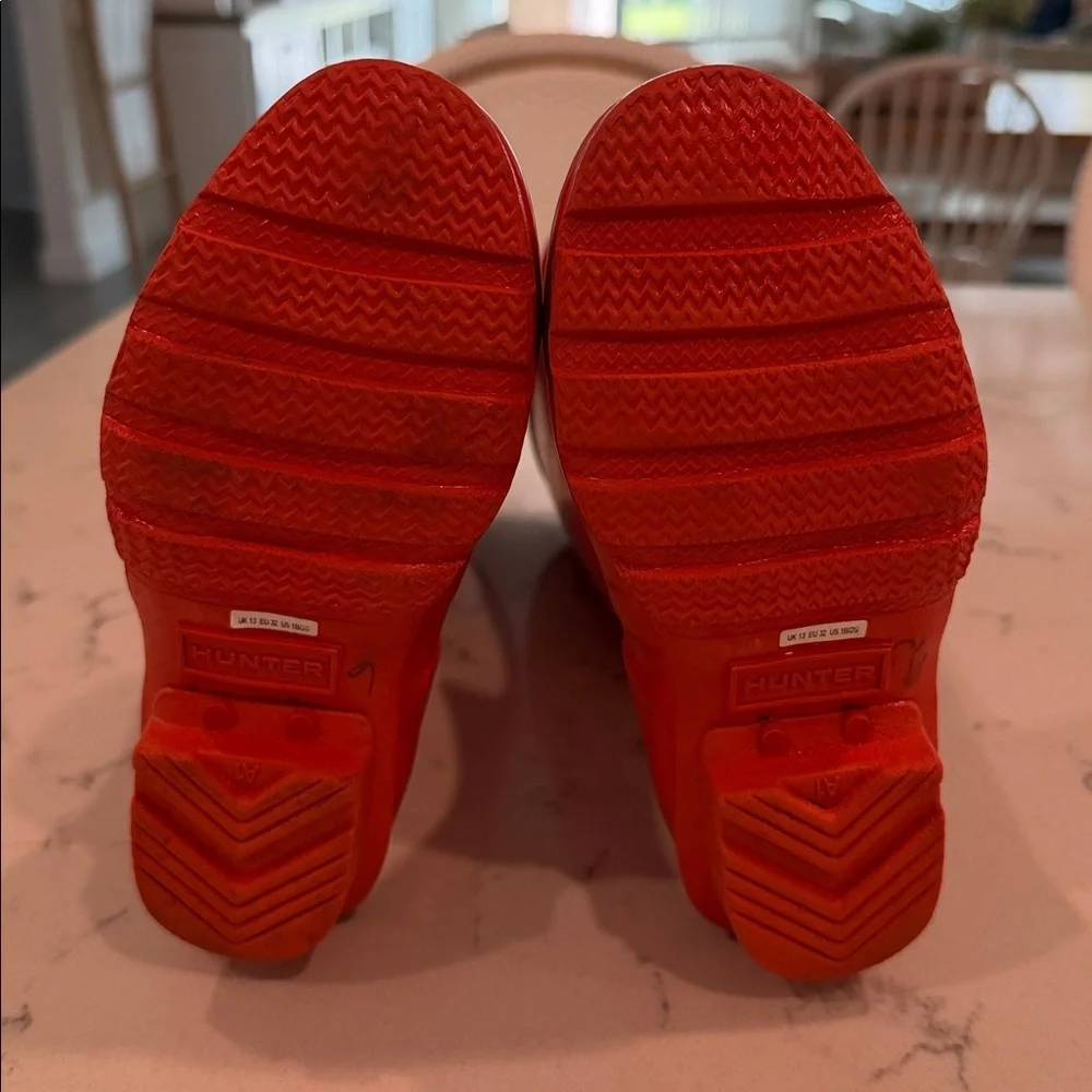 Hunter Tall Glossy Orange Rubber Rain Boots