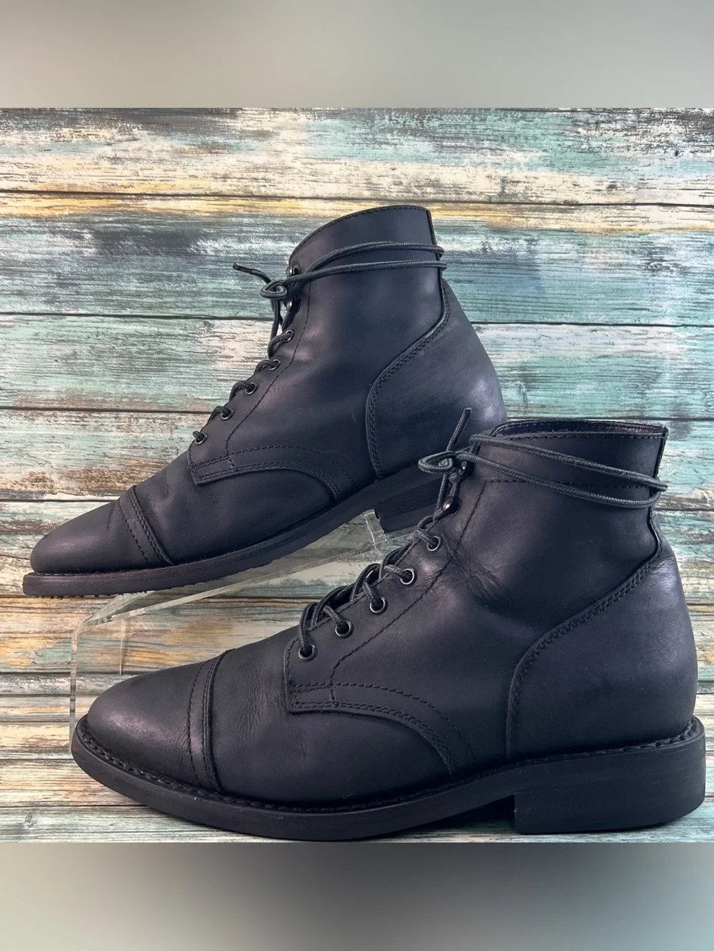 THURSDAY BOOT CO Captain Combat Boot Mens Size 10 Handmade Lace Up Black Leather