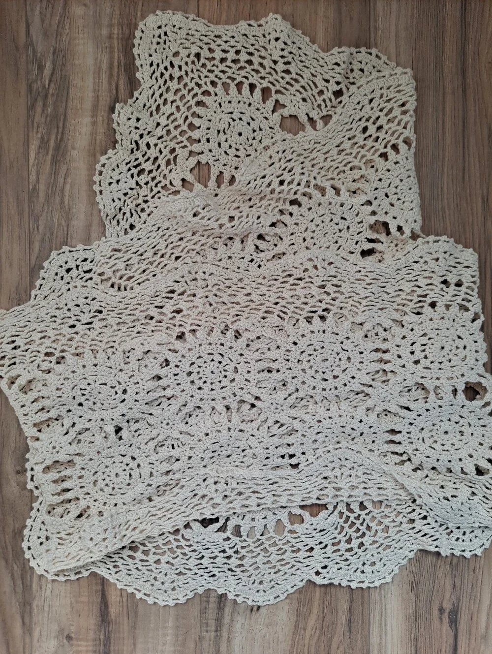 Crochet Runner Set Mix Cotton/Rame Boho Beautiful Set of 2 Beige