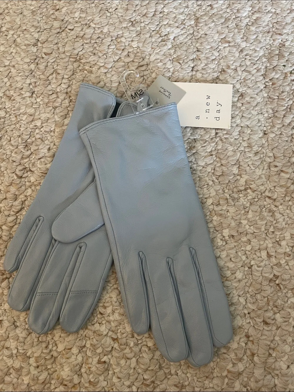 a new day Powder Blue Leather Gloves