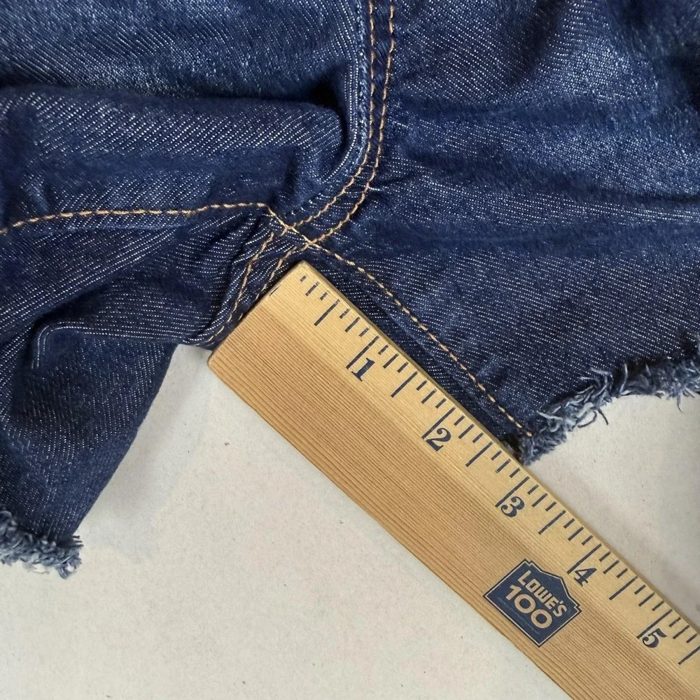 Old Navy Shorts Girls 14 Blue High Rise Denim Cutoff Adjustable Waist Frayed Hem