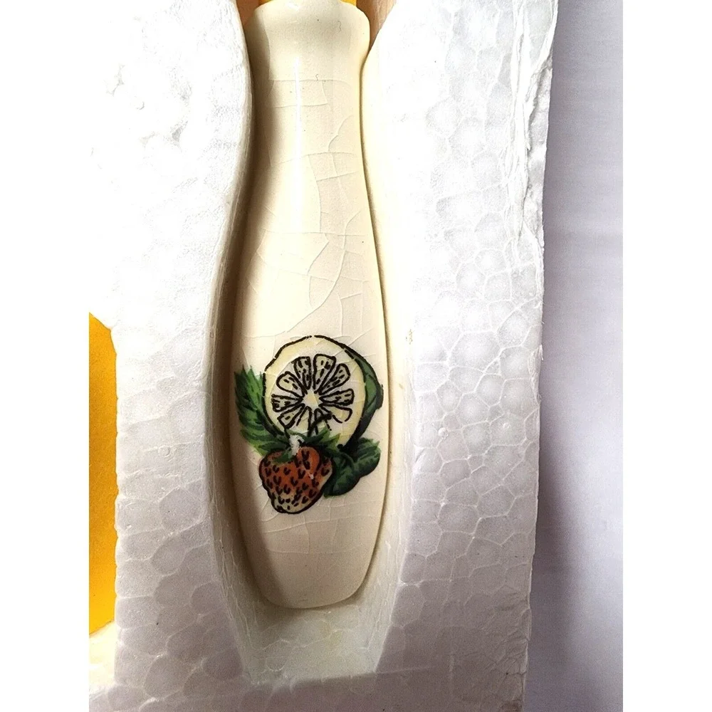 Vintage Materia Yellow Salt Pepper Shakers Cruet Salad Set