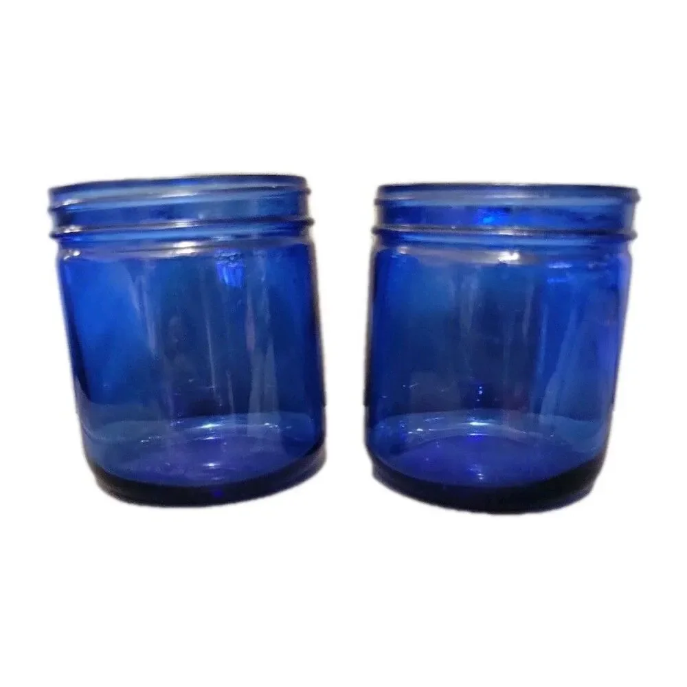 Cobalt Blue Glass Jars - No Lids - 4