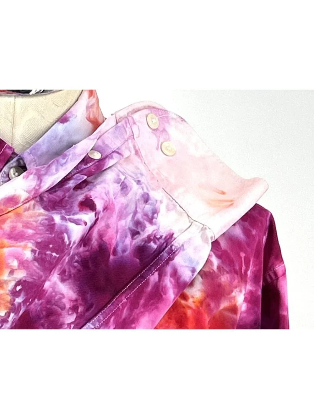 Banana Republic Mens Sz M Shirt Tie-Dye Button Down Multicolor Cotton