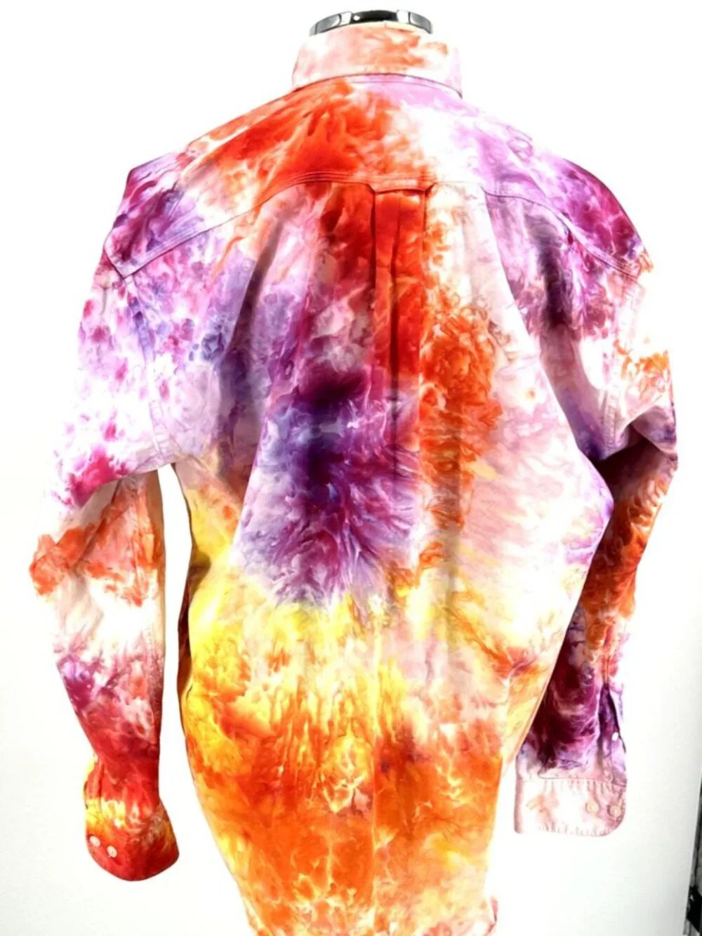Banana Republic Mens Sz M Shirt Tie-Dye Button Down Multicolor Cotton