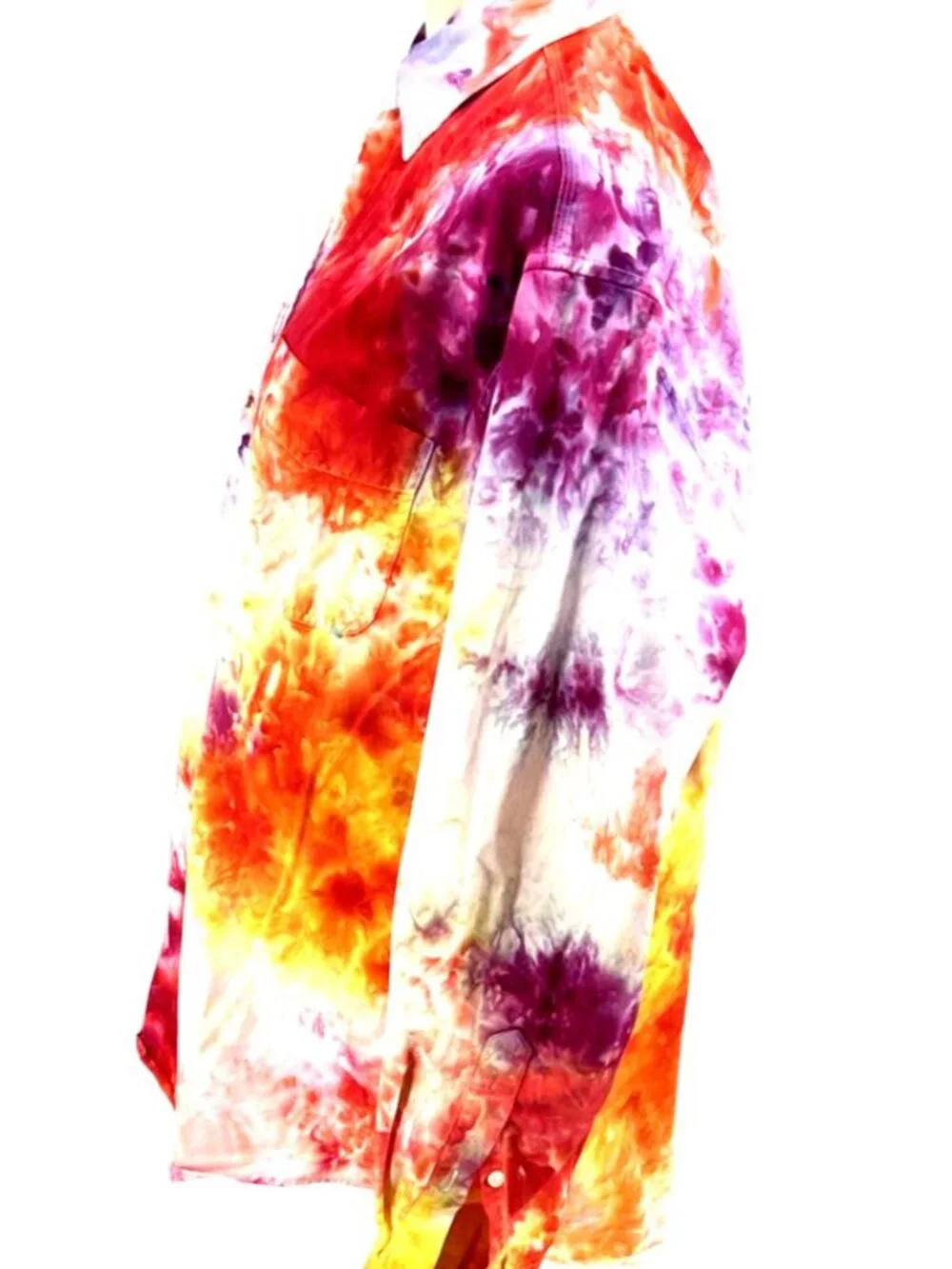 Banana Republic Mens Sz M Shirt Tie-Dye Button Down Multicolor Cotton
