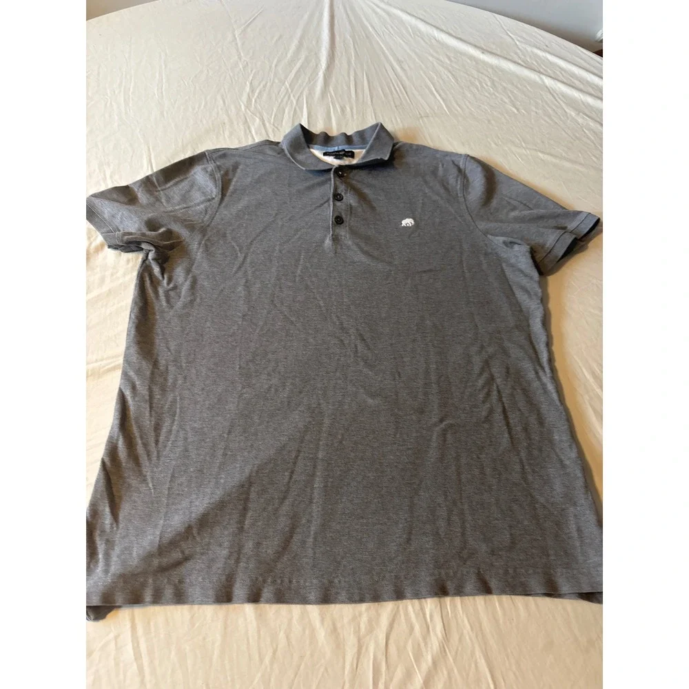 Banana Republic Polo Shirt Mens XL Gray  Elephant Logo Pique Knit