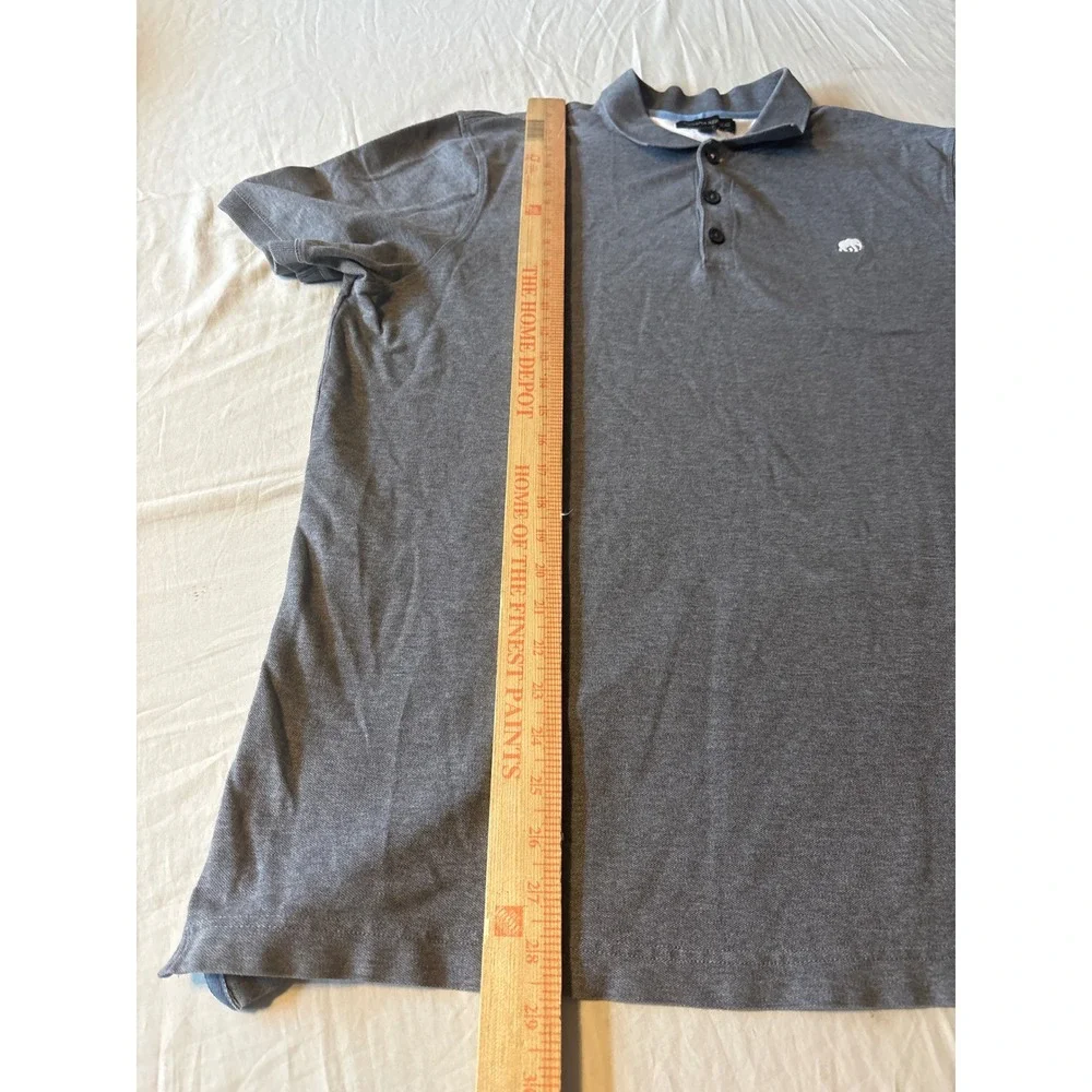 Banana Republic Polo Shirt Mens XL Gray  Elephant Logo Pique Knit