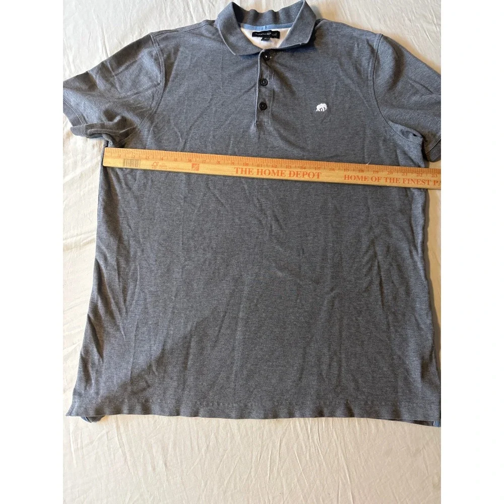 Banana Republic Polo Shirt Mens XL Gray  Elephant Logo Pique Knit