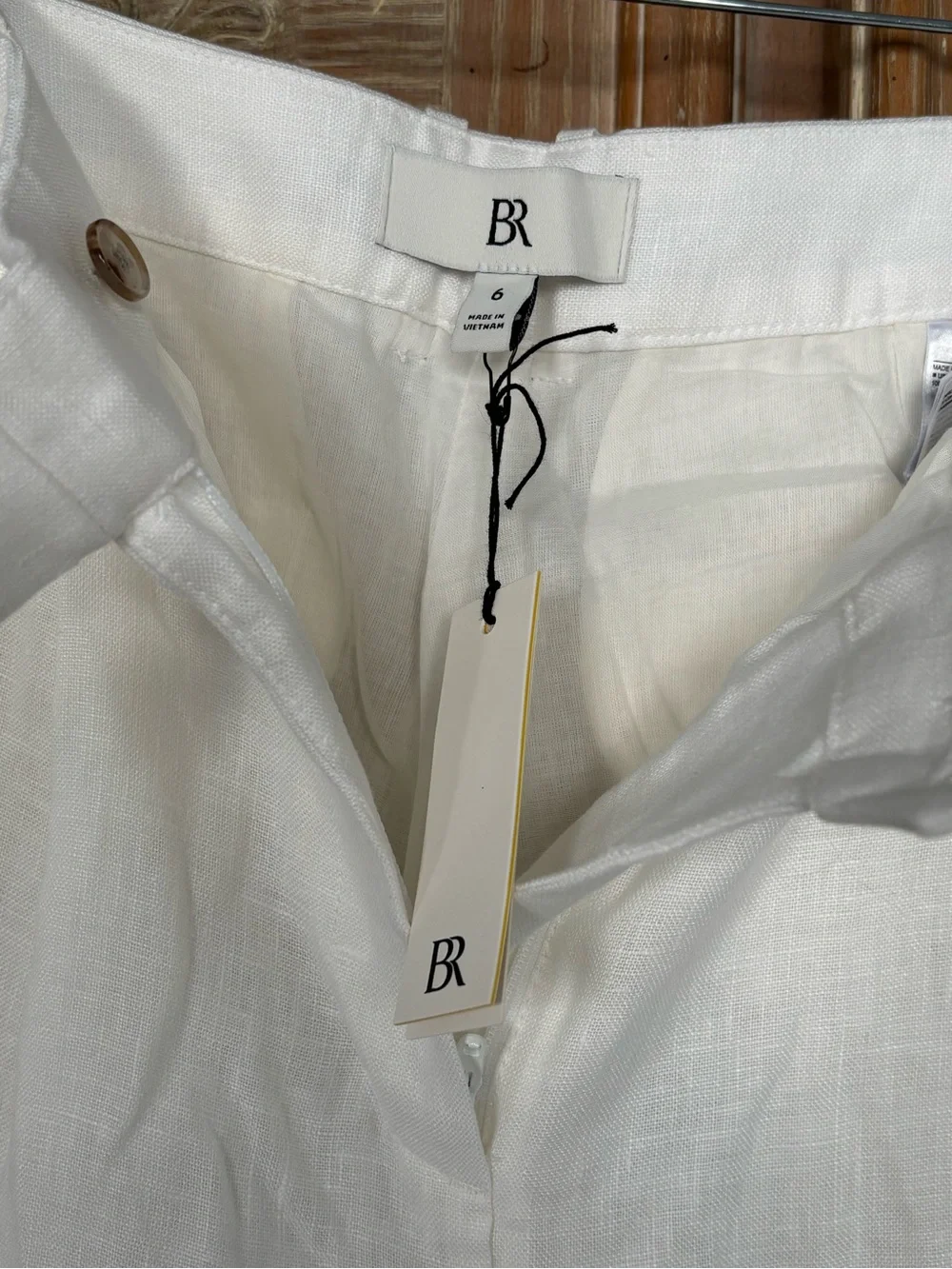 Banana Republic White Linen Trousers NWT