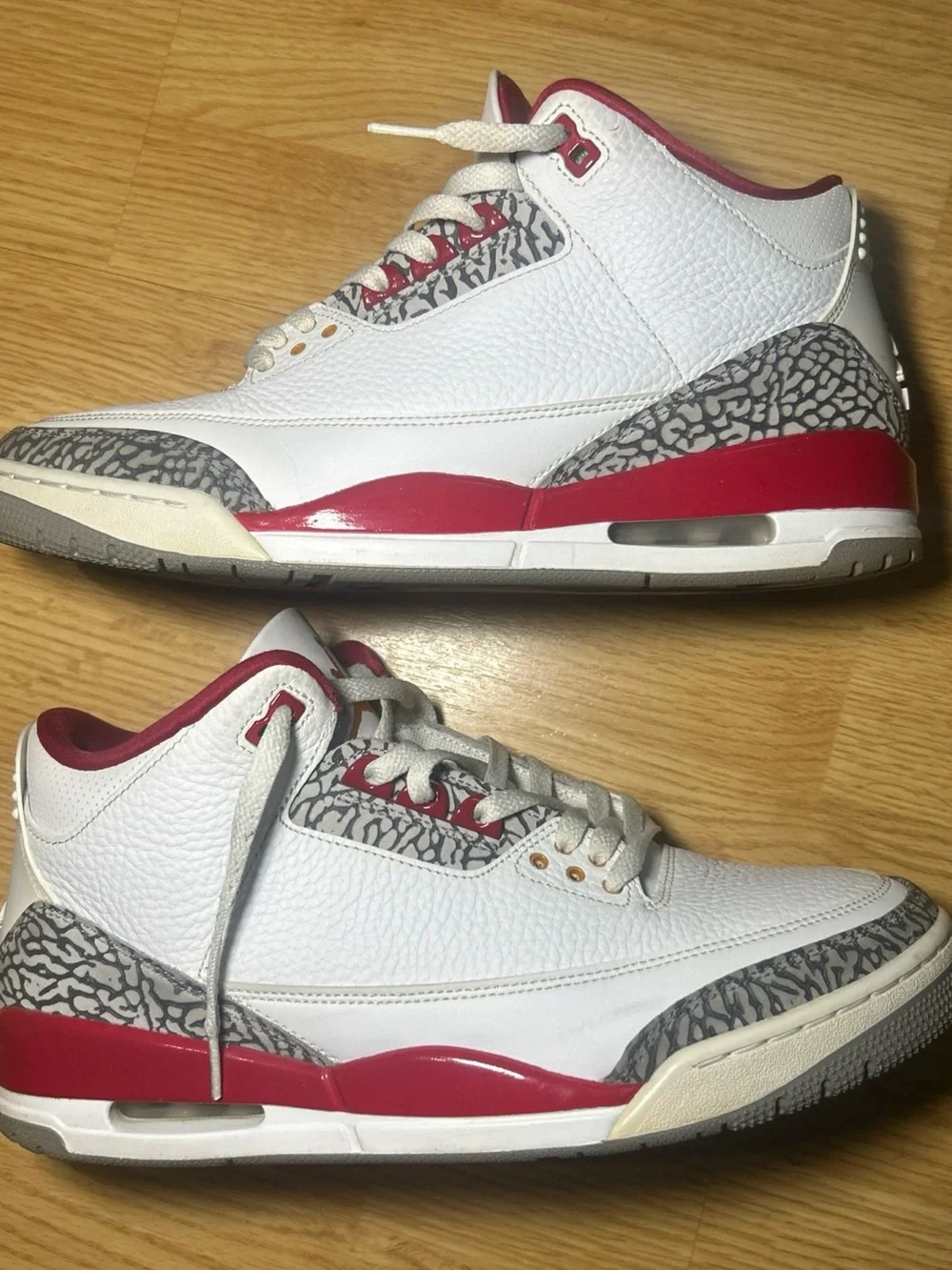Air Jordan 3 Retro Cardinal Red Men's Size 12 Pre Owned