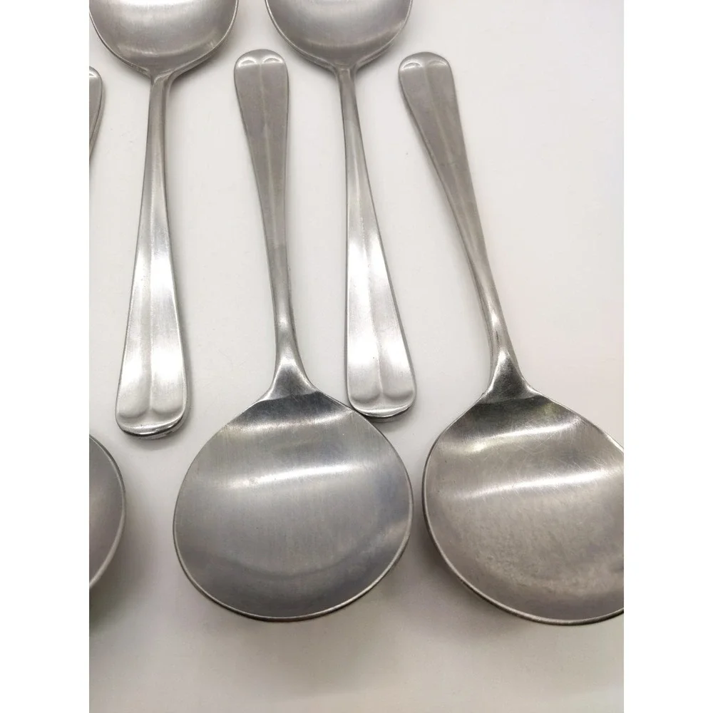 Supreme Cutlery Towle Japan Liberty Bell Stainless Steel Soup Spoon Set of (8)