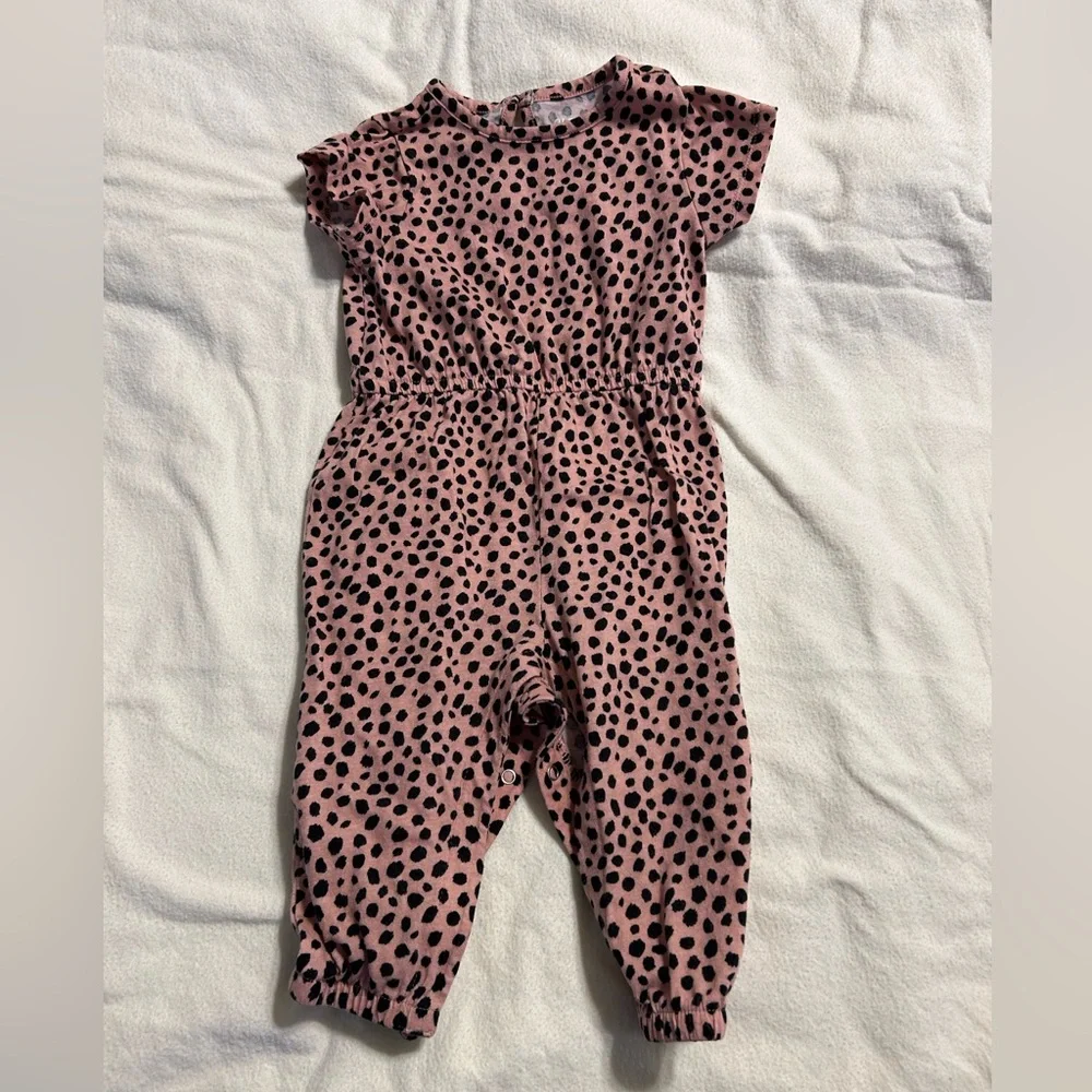 Pink and Black‎ Polka Dot Jumpsuit