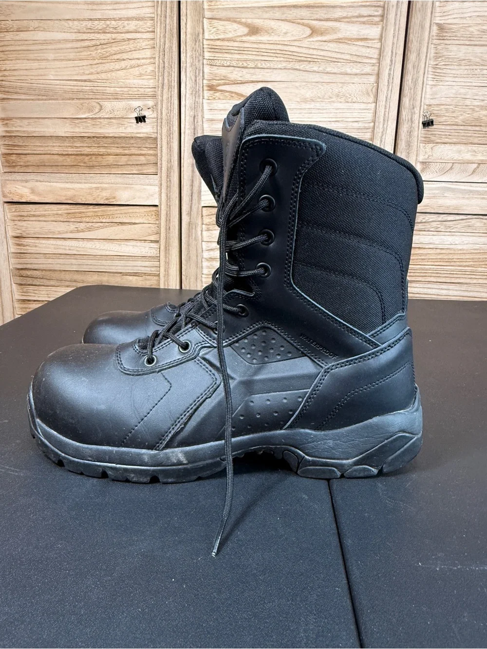Batlle Ops Black Tactical Work Boots with Side Zippers Waterproof Size 10