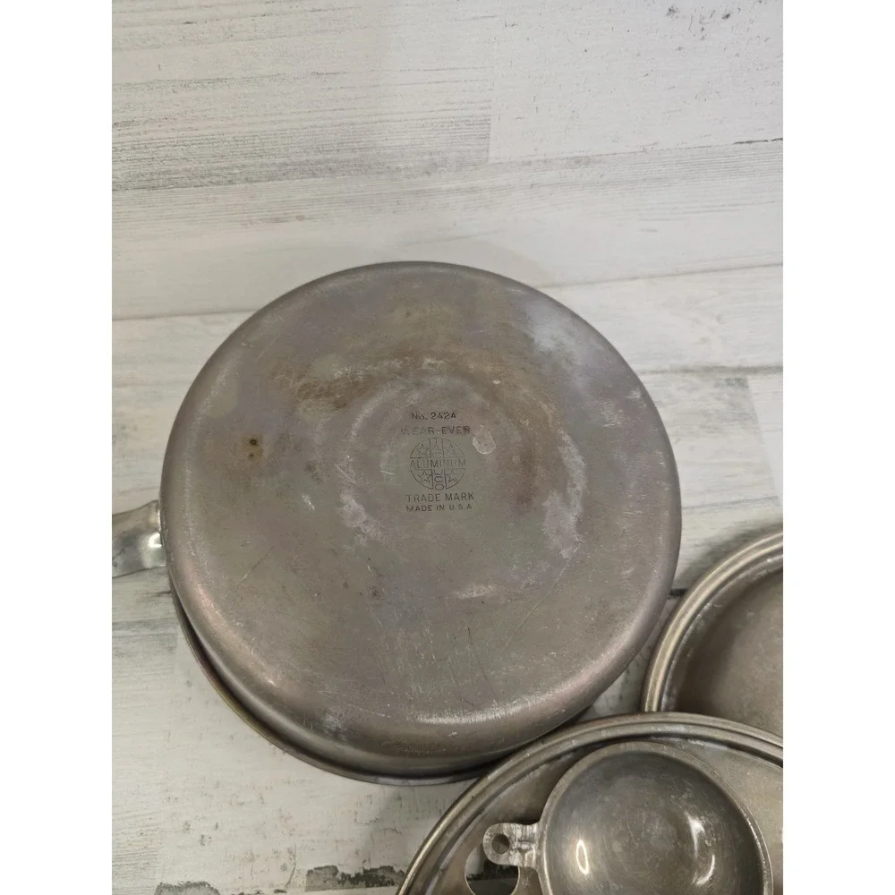 VTG Wear-Ever 2424 Aluminum Egg Poacher 4 Cup Skillet Pan with Lid Made in USA
