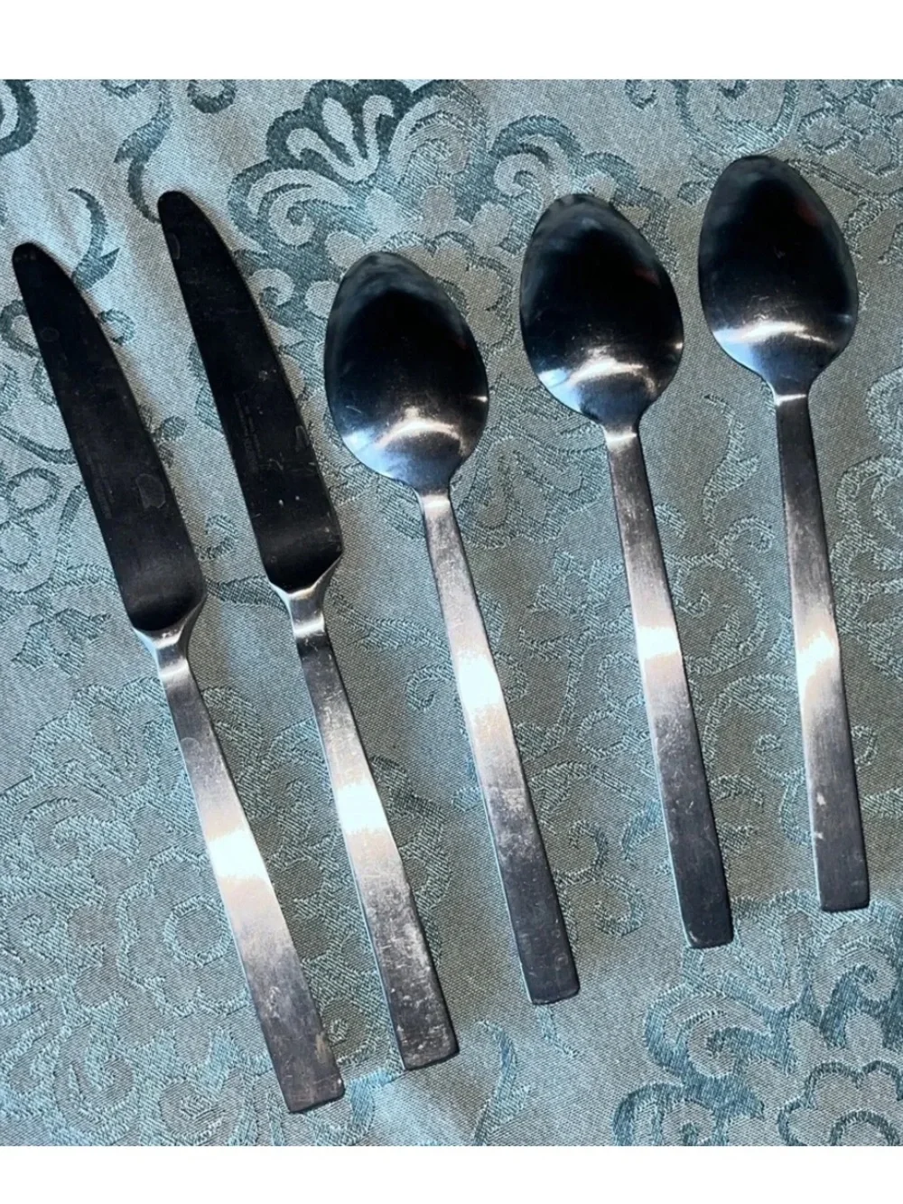 Hampton Silversmiths obelisk pyramid satin Stainless Steel triangular flatware