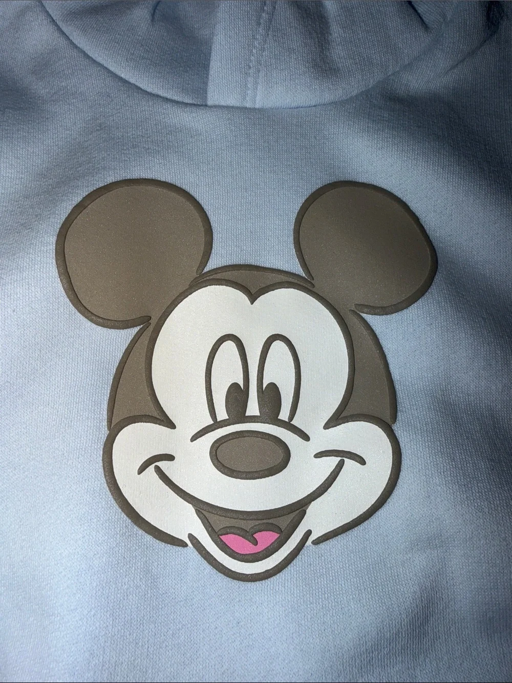 Old Navy Light Blue Baby Hoodie One-Piece with Mouse Face