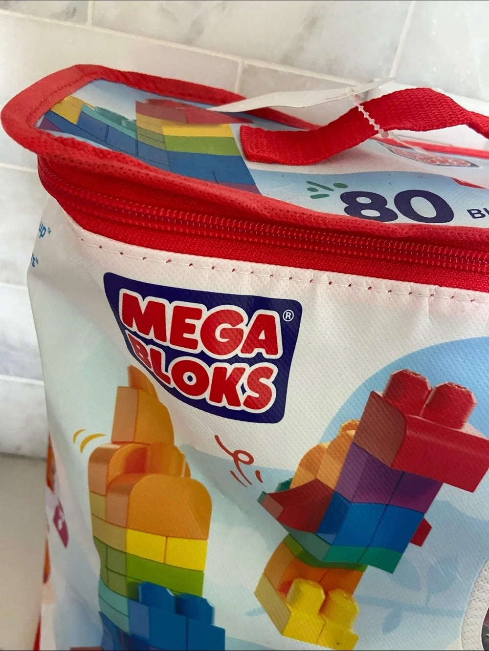 Fisher-Price Mega Bloks Building Bag - Red, Blue, Yellow, Green, Purple, Orange