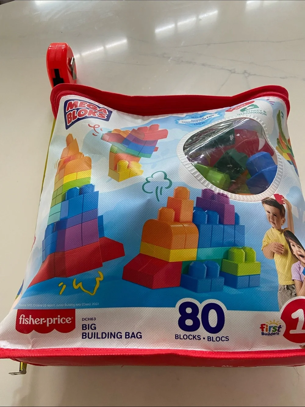 Fisher-Price Mega Bloks Building Bag - Red, Blue, Yellow, Green, Purple, Orange