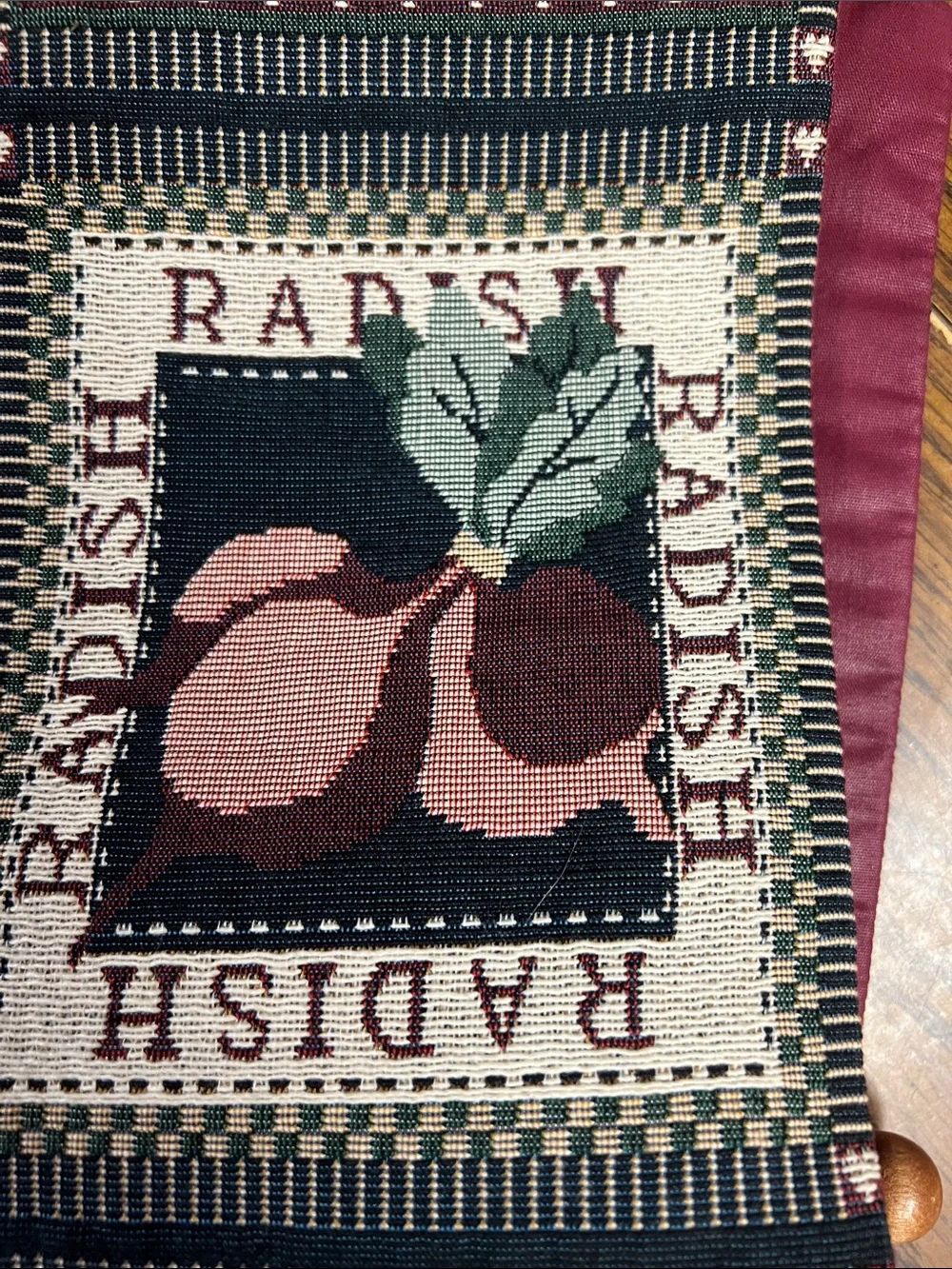 Vertical Cottage Bunny & Berries Wall Tapestry - Pink and Black