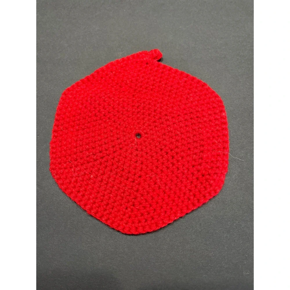 Handmade Crochet Knit Potholder Trivet Set Blue Leaf Red Hexagon Peach Square