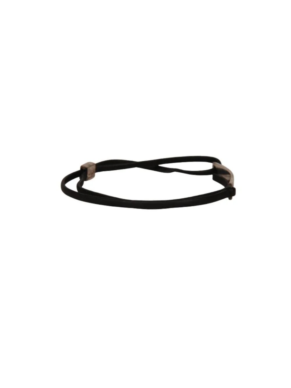Gucci Black Leather .925 Silver Bracelet Black Leather Adjustable wristlet