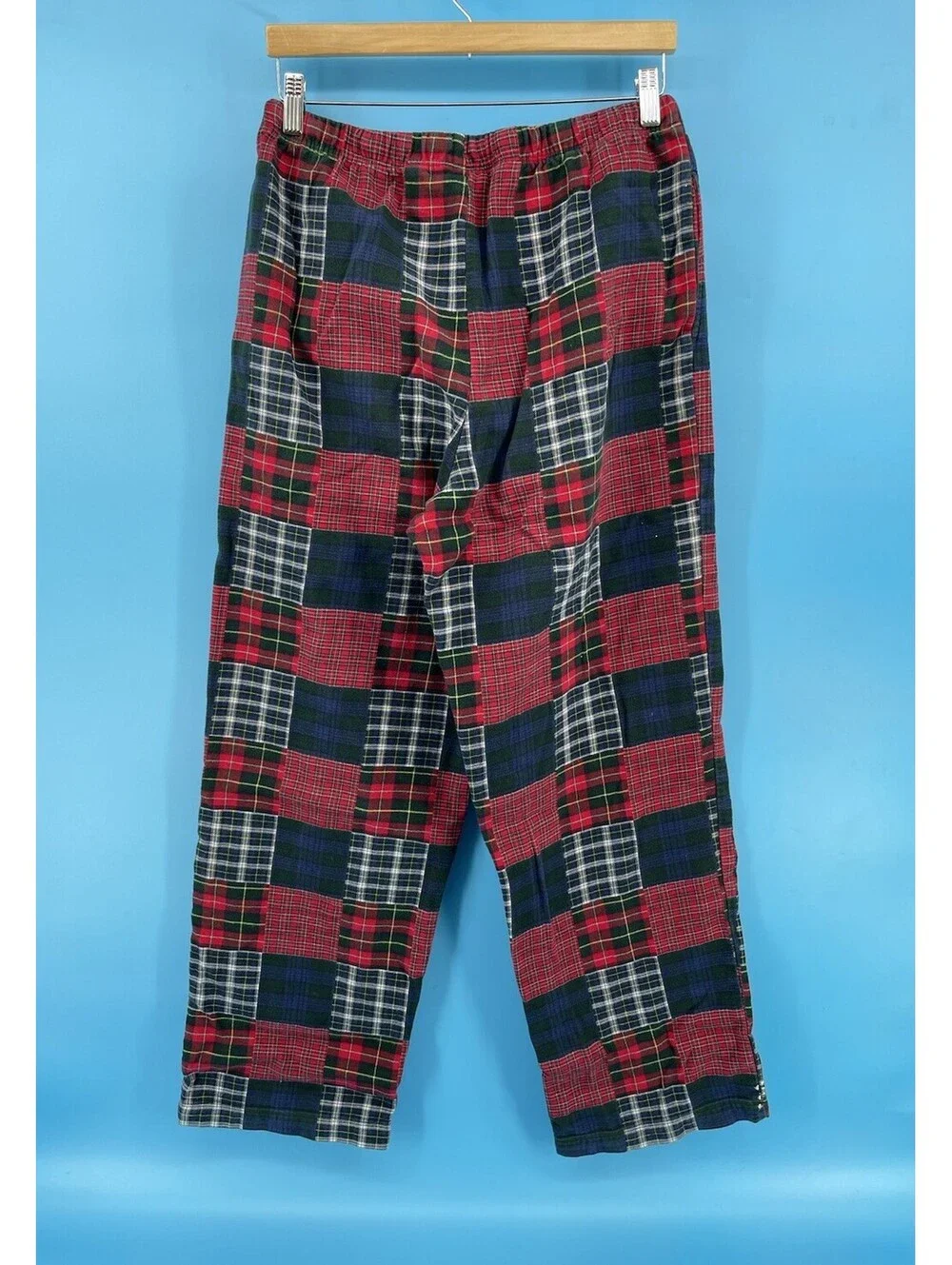L.L.Bean Men’s Plaid Flannel Pajama Lounge Pants Size M Cotton Patchwork