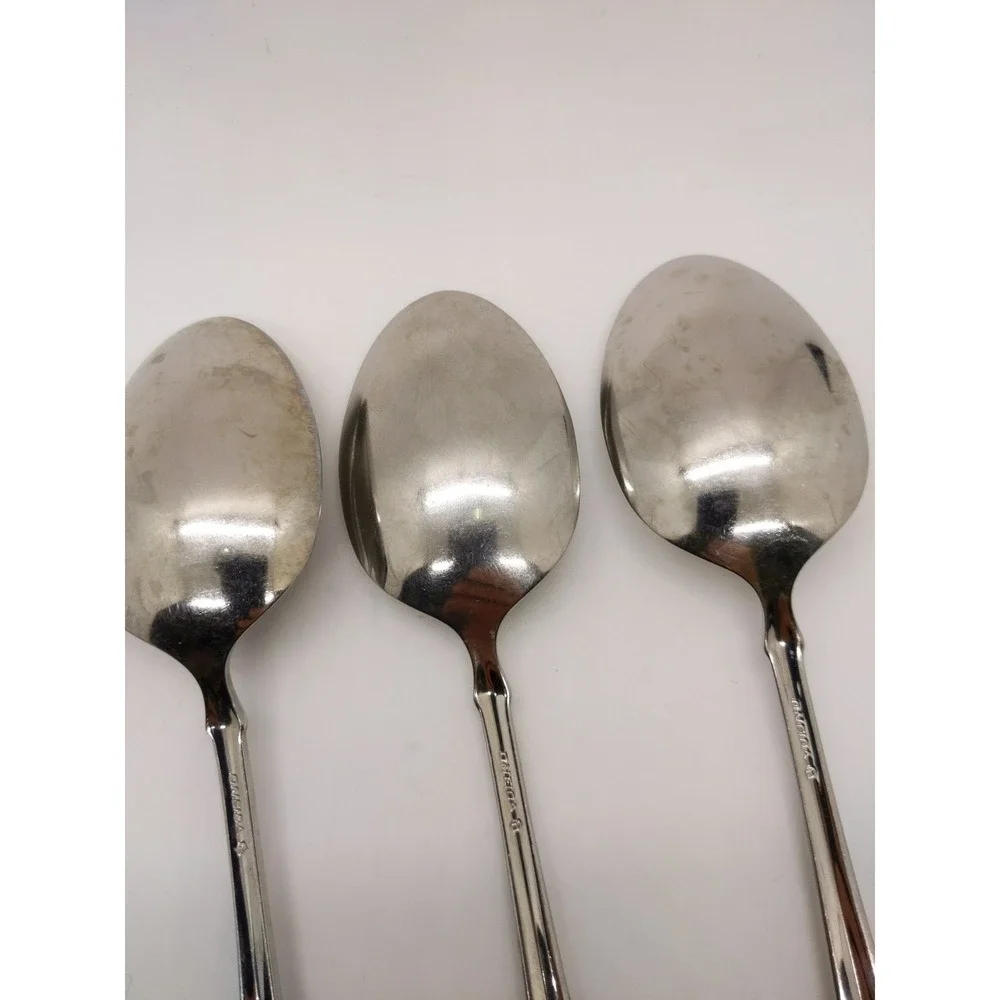 Oneida Juilliard Tablespoons Set of 5 Silver Stainless Steel Flatware 7.25 Cubed