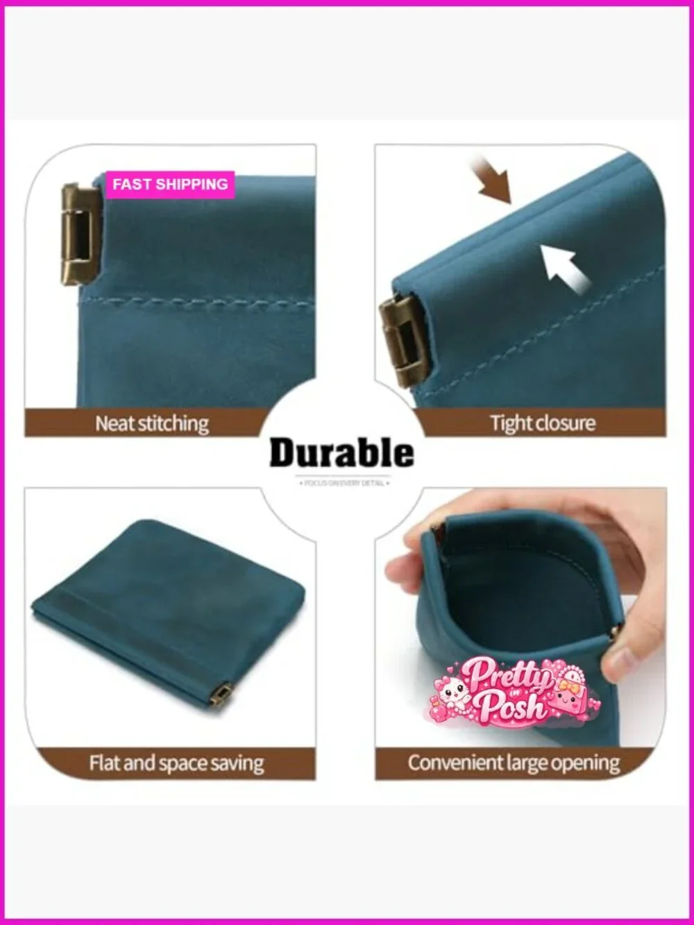 Genuine Leather Mini Coin Purse, Squeeze Wallet Change Holder