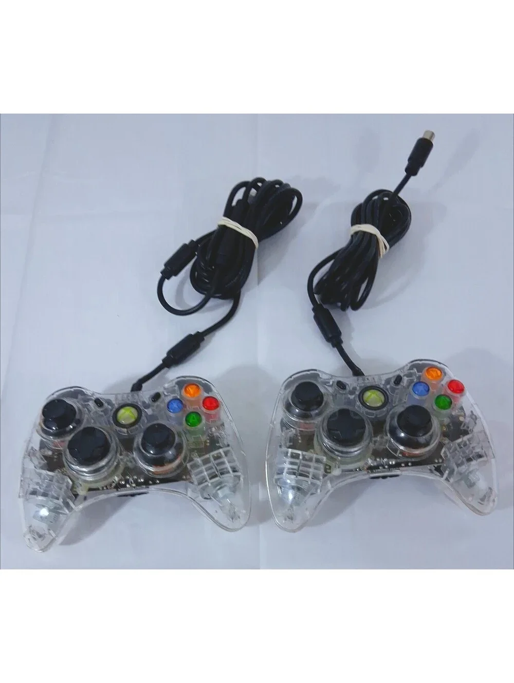 Xbox 360 Afterglow Clear Wired Blue Led Controller  Model PL-3702 Both Parts