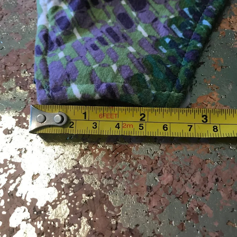 WOMEN'S PURPLE AND GREEN COTTON BLEND FACE MASK