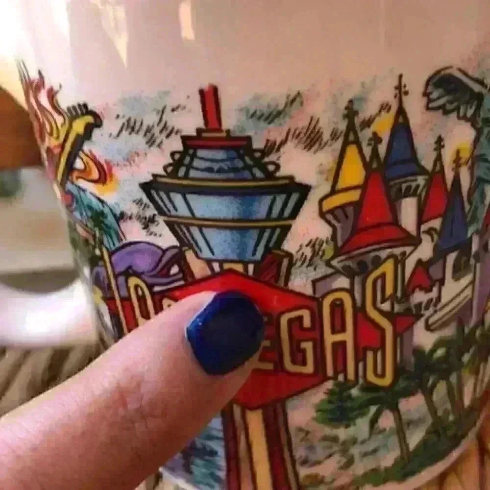 Vtg Las Vegas Suvenner Mug Personalized Tim 90s Zo