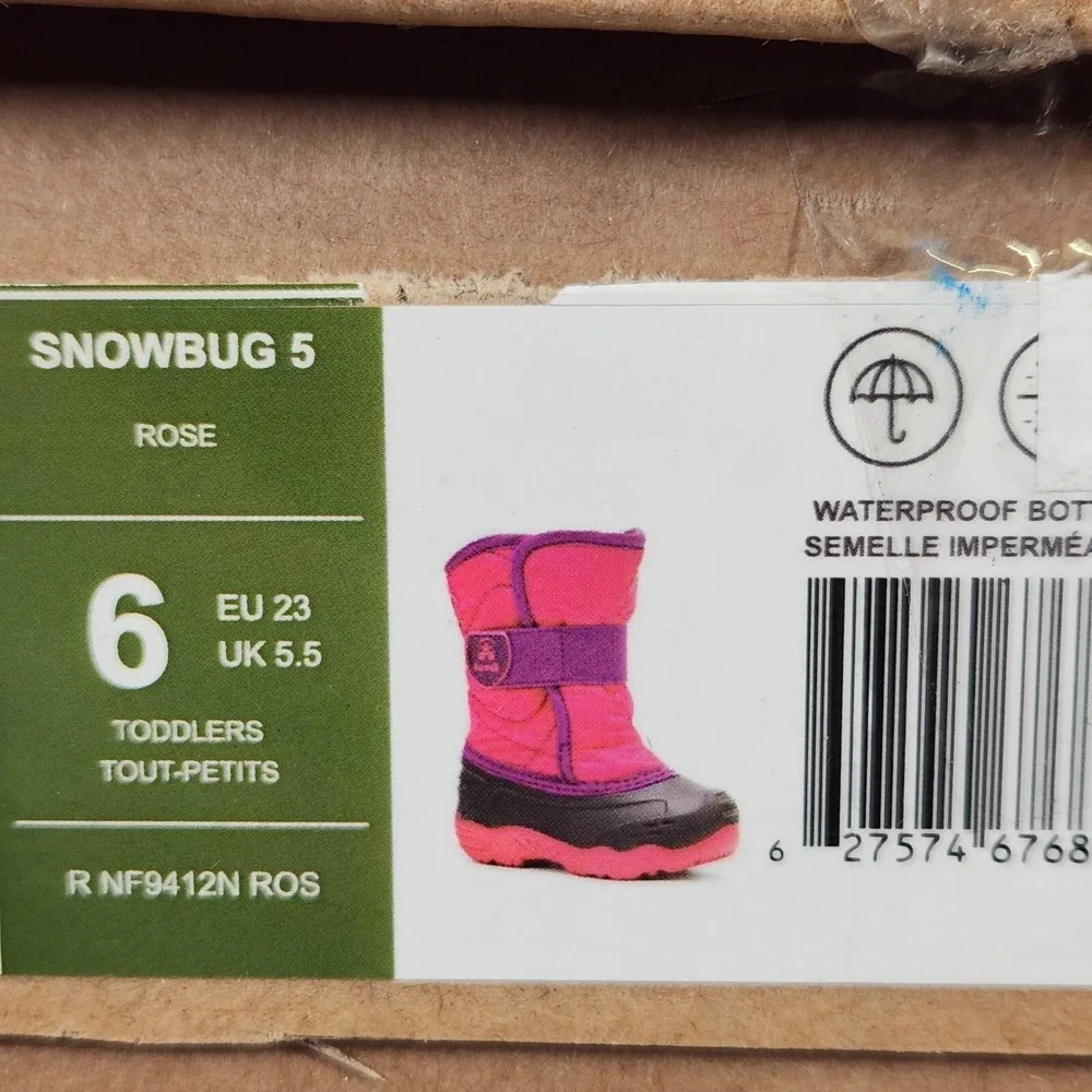 Kamik Snowbug 5 Snow Boots Toddler Size 6 Rose Pink Waterproof Insulated