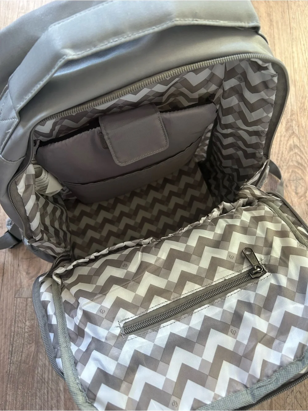Fisher-Price Quilted Gray Baby Diaper Backpack