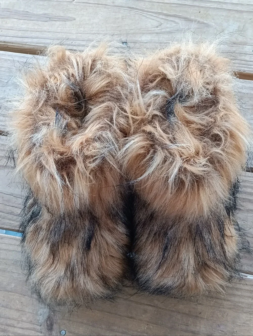 Faux Fur Cozy Slipper Mules - Honey Brown