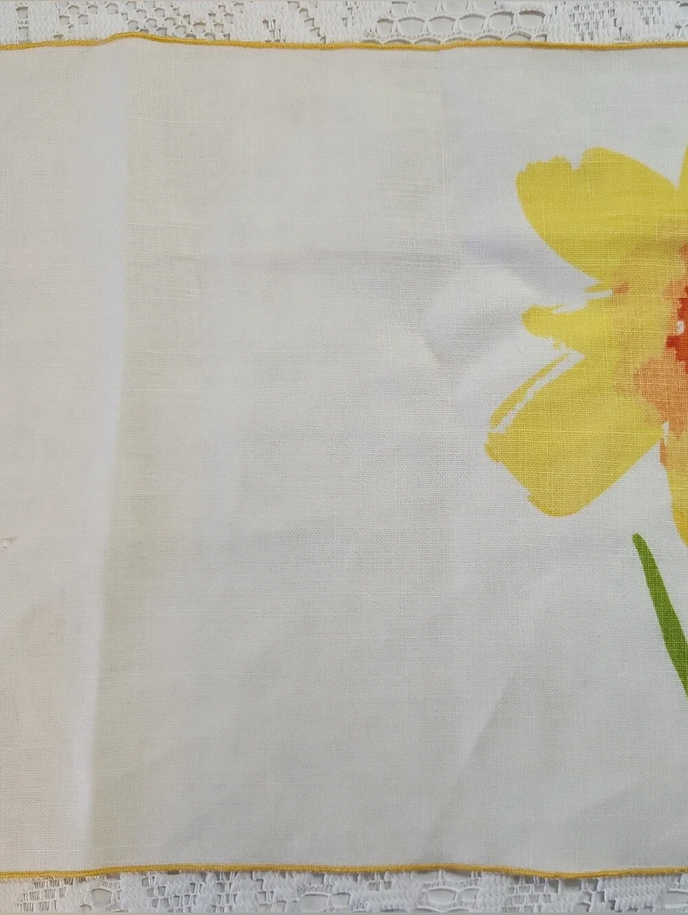Lot of 6 Vintage Vera Neumann Yellow Daffodil Linen Placemat Napkins