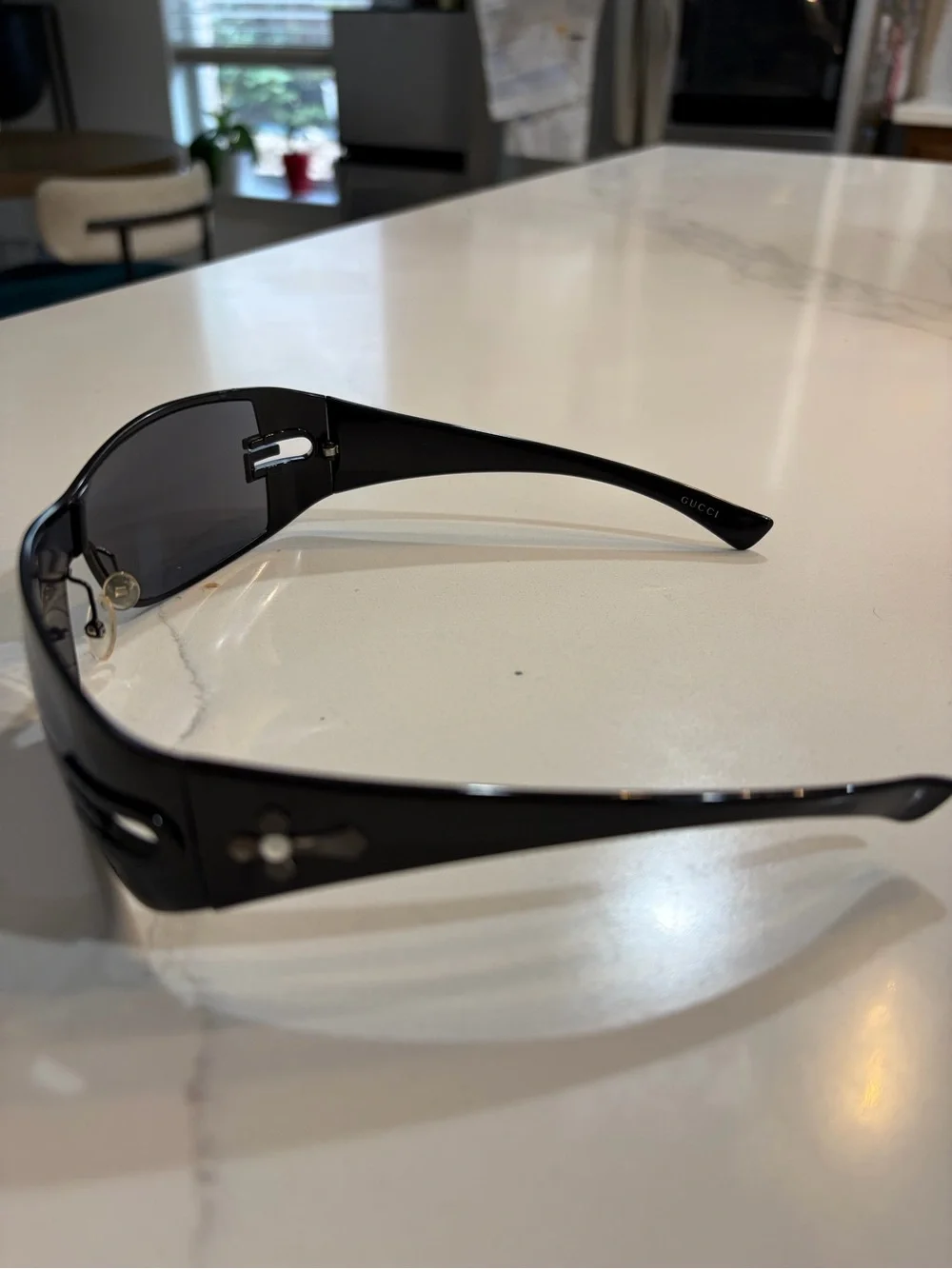 GUCCI Sunglasses Black GG1804/S flame 14cm temple 11.5cm Bs263