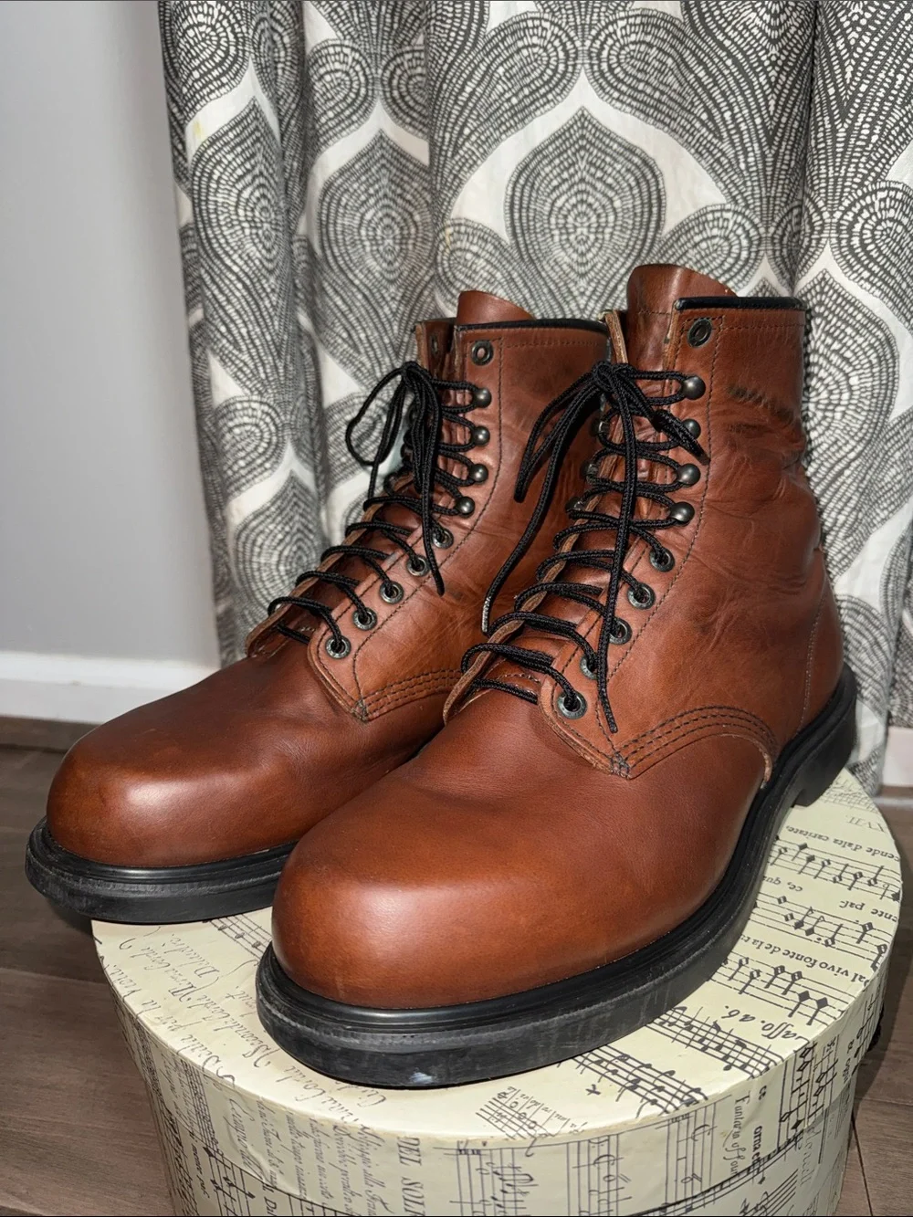 Red Wing SuperSole Work Boots Brown Leather Lace-Up Men’s SZ 12 (ASTM F2892-11)