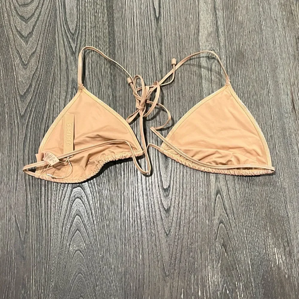 NWT Skims Textured Bikini Story Triangle Top Halter Neck Swimwear Ochre 3X