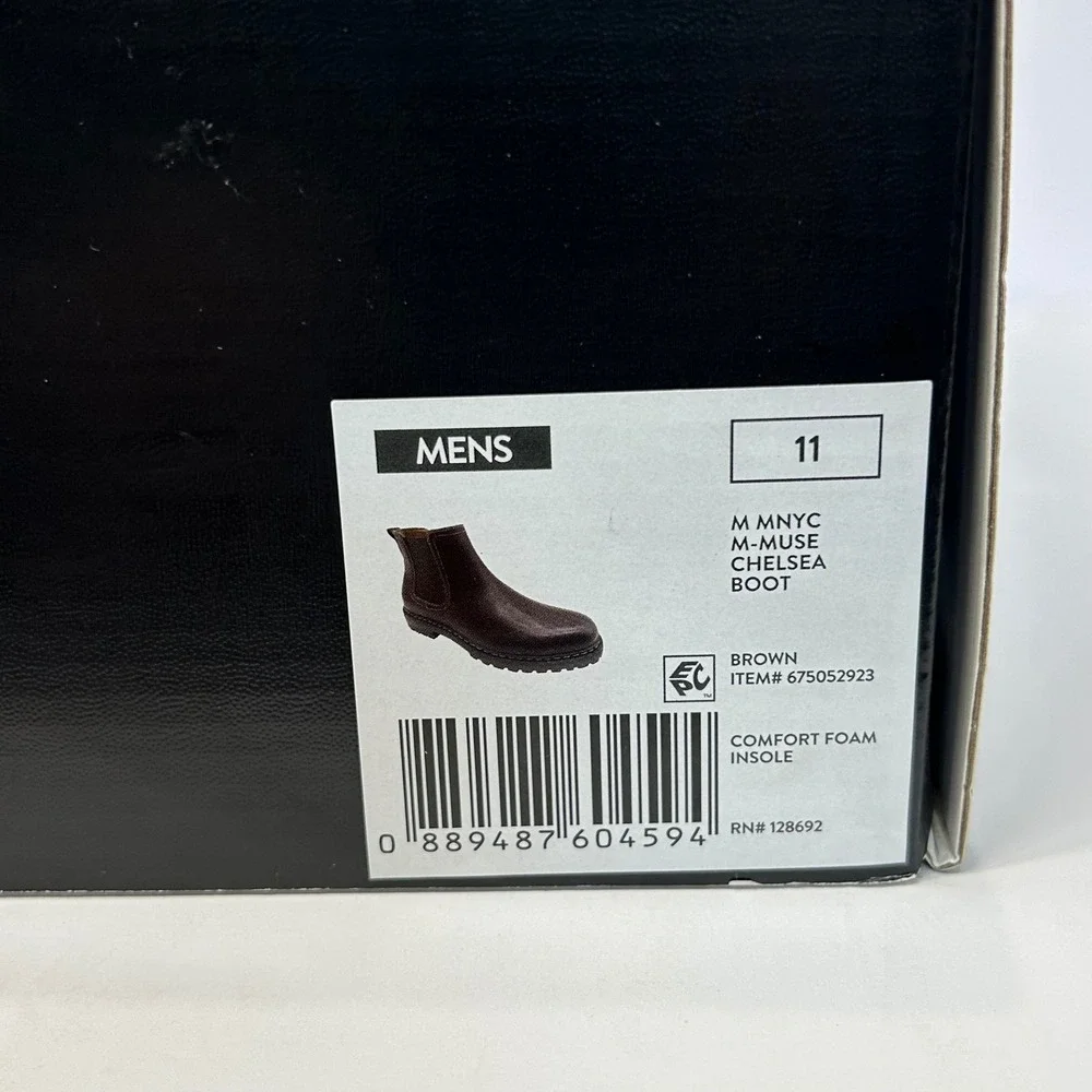 Madden NYC M Muse Mens Chelsea Boots Brown Lug Sole Zip Up MNMN45AM230 Size 11