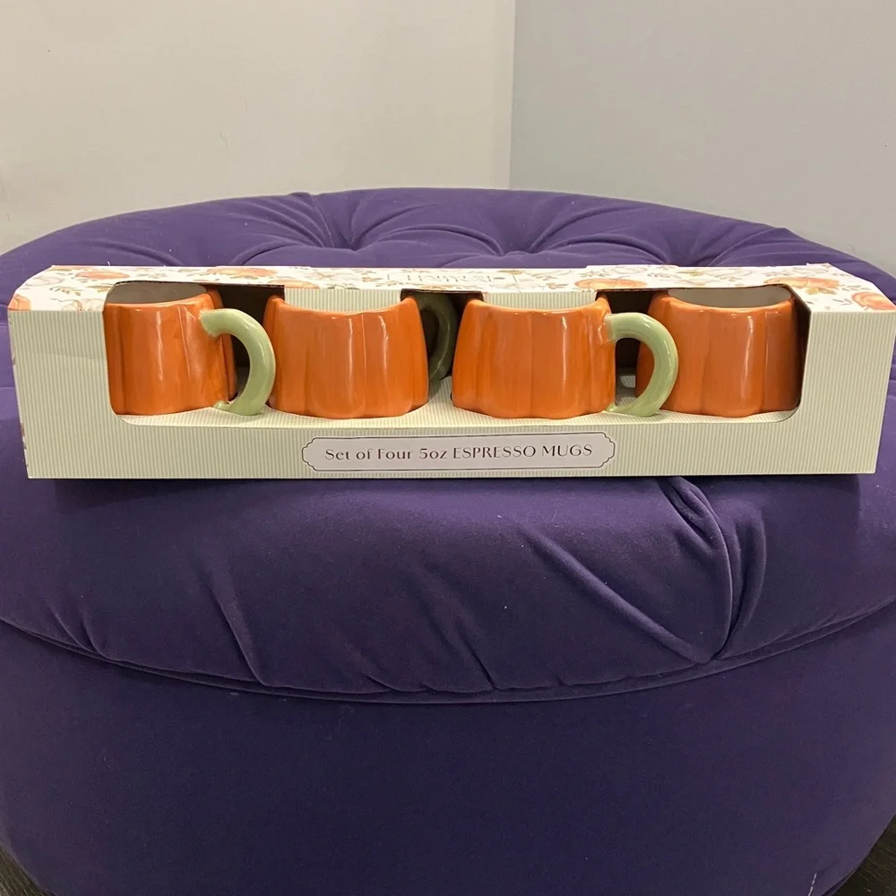 FLASH SALE! Orange Espresso Mugs Set of 4