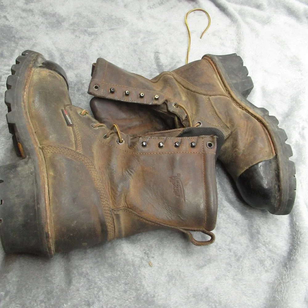 Red Wing Men Boot 8D Brown Logger Max Safety Toe Waterproof Iron Ranger 4420 VTG