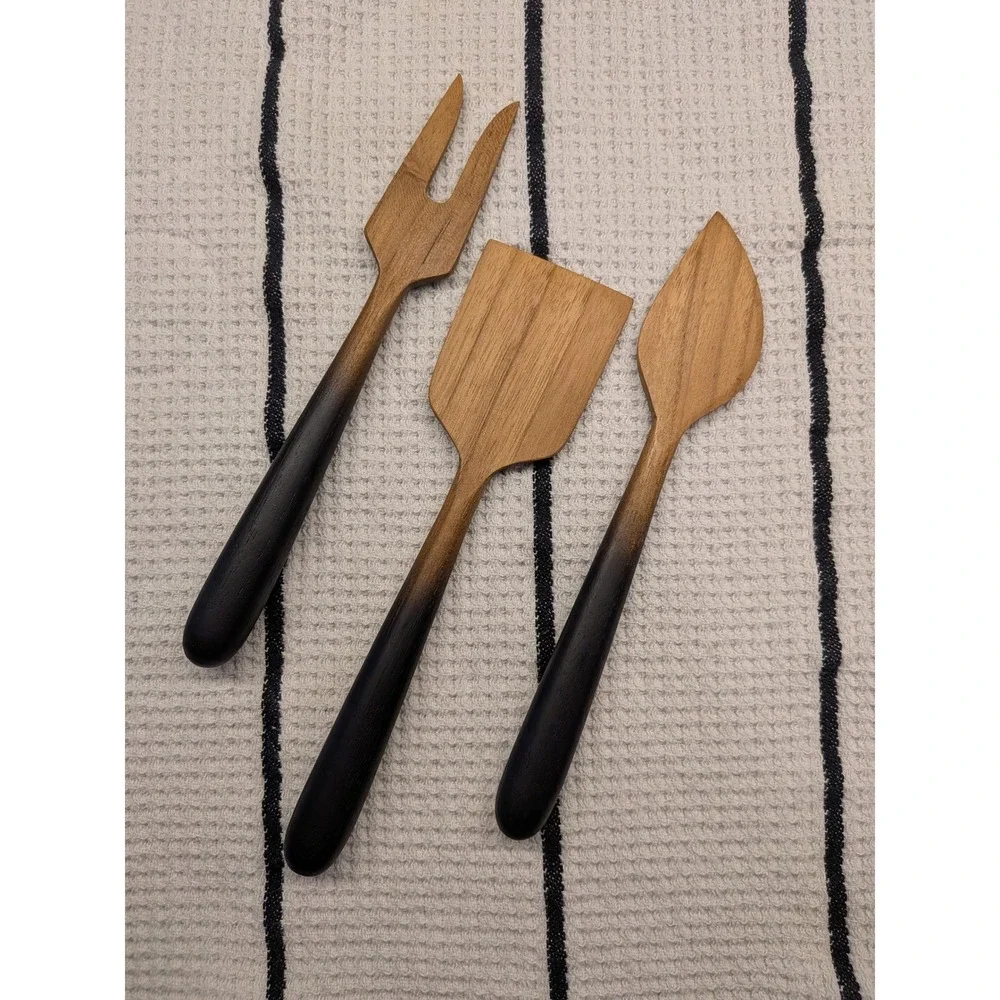 Handcrafted 3-Piece Wooden Cheese Serving‎ Set Ombre Charcuterie Tools