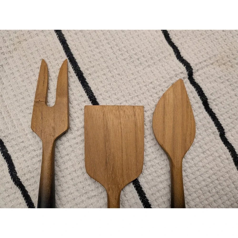 Handcrafted 3-Piece Wooden Cheese Serving‎ Set Ombre Charcuterie Tools