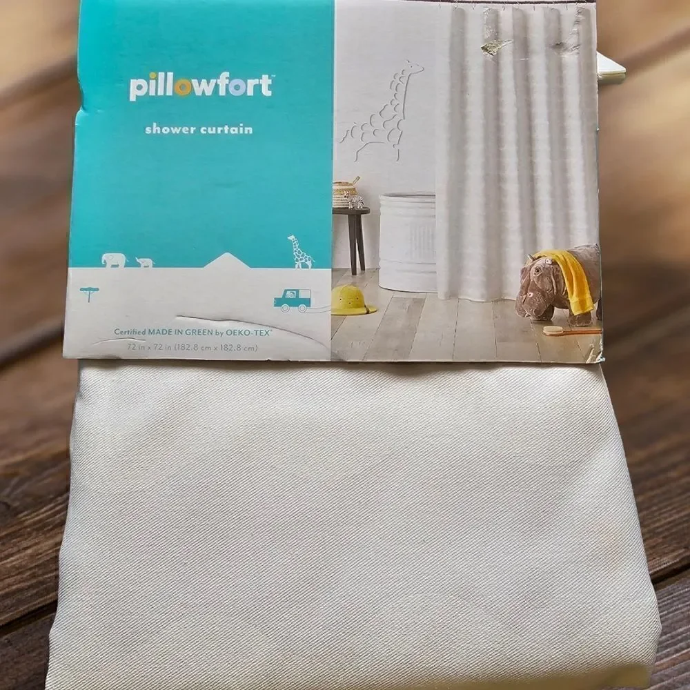 Pillowfort White Wave Shower Curtain 72