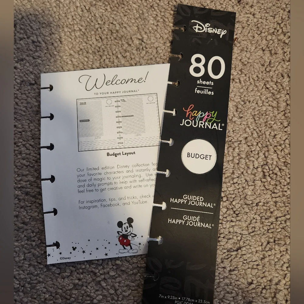Mickey Mouse Budget Planner and Note Paper