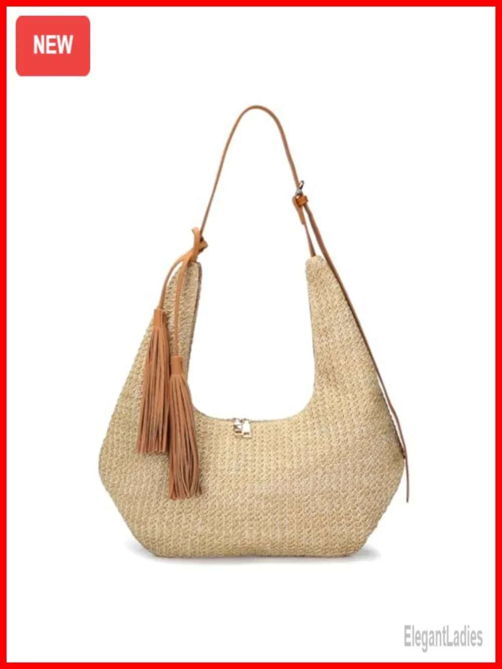 Straw Tassel Hobo Shoulder Bag Summer Beach Crossbody Purse