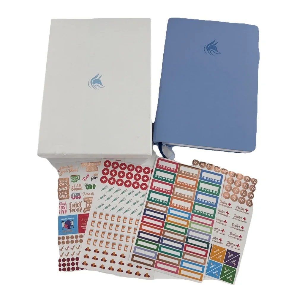 Clever Fox Medical Planner 12 Month Journal Blue Symptom Tracker New‎ with Box